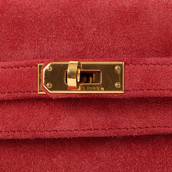 Hermes 1998 Made Debris Mini Kelly Bag Rouge Grenat